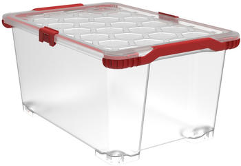Rotho Box 15L EVO TOTAL PROTECTION transparent/rot