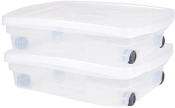 Ondis Rollbox mit Deckel 80L Aufbewahrungsbox mit Rollen 2x