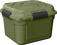 Q-line Wasserdichte Aufbewahrungsbox 90l Gr&uuml;n Schwarz Outdoor Camping-kiste -