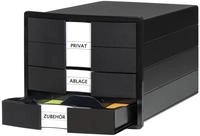 HAN IMPULS 1017-13 Schubladenbox Schwarz DIN A4, DIN C4 Anzahl der Schubf&auml;cher: 3