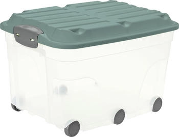 Rotho Aufbewahrungsbox Roller 57L transparent/mistelgr&uuml;n