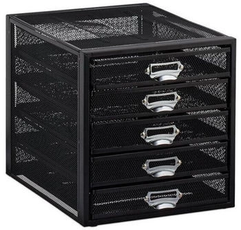 Relaxdays Schubladenbox 10 Fächer Schwarz - DIN A4 Dokumentenablage Für Schreibtisch & Büro