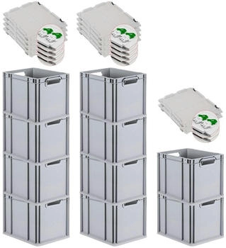 Proregal Nextgen Color 32x30x40cm 30L offen mit Deckel 10 Stk. grau/gr&uuml;n