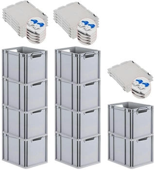 Proregal Nextgen Color 32x30x40cm 30L offen mit Deckel 10 Stk. grau/blau