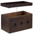 Relaxdays Kabelbox Bambus 16,5x25,5x14cm dunkelbraun