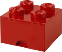 LEGO Schubladenbox STORAGE BRICK DRAWER 4, 1 Schub, rot mit 4 Noppen, aus PP,