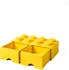 LEGO Aufbewahrungsstein 8 Noppen und 2 Schubladen - gelb