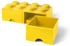 LEGO Aufbewahrungsstein 8 Noppen und 2 Schubladen - gelb
