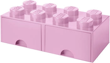 LEGO Aufbewahrungsstein 8 Noppen und 2 Schubladen - rosa