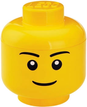 LEGO Aufbewahrungskopf Männlich Groß gelb