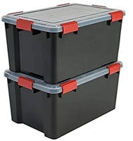 Luftdichte Kunststoff-aufbewahrungsboxen Mit Deckel, 50l, 2er-set, Schwarz,