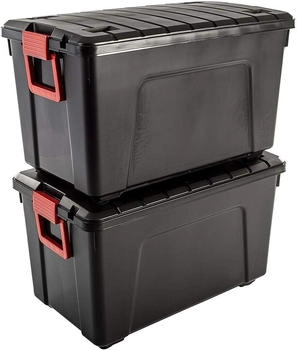 I.R.I.S. Store It All, SIA-110, 110L, Kunststoff schwarz A2, 75 x 45 x 45cm, 2 St&uuml;ck