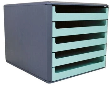 B&ouml;ttcher-AG Schubladenbox A4 5 F&auml;cher offen minze / anthrazit