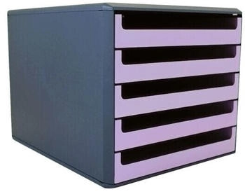 B&ouml;ttcher-AG Schubladenbox A4 5 F&auml;cher offen lavendel / anthrazit