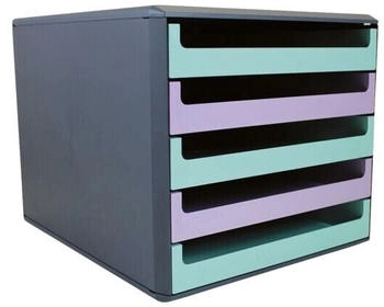 B&ouml;ttcher-AG Schubladenbox A4 5 F&auml;cher offen pastell / anthrazit