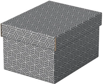 Esselte Aufbewahrungsbox Home S 628281, 7L, mit Deckel, Pappe, grau, 20 x 26 x 15cm, 3 St&uuml;ck