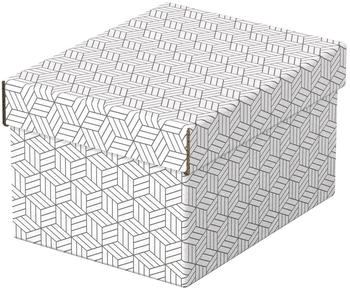 Esselte Aufbewahrungsbox Home S 628280, 7L, mit Deckel, Pappe, wei&szlig;, 20 x 26 x 15cm, 3 St&uuml;ck