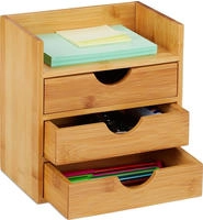 Relaxdays - Schreibtisch Organizer, Ablage, 3 Schubladen, F&uuml;r B&uuml;routensilien,