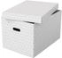 Esselte Aufbewahrungsbox Home L 628286, 55L, mit Deckel, Pappe weiß, 36 x 51 x 31cm 3 Stück