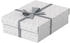 Esselte Aufbewahrungsbox Home M flach 628284, 9L, mit Deckel, Pappe, weiß, 27 x 36 x 10cm, 3 Stück