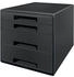 Leitz Schubladenbox 5372-00-95, Recycle Cube, A4, 4 Fächer, Kunststoff, geschlossen, schwarz