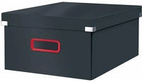 LEITZ Ablagebox Click & Store Cosy L, grau Hartpappe mit PP-Folie, Aufbau mittels