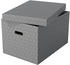Esselte Aufbewahrungsbox Home L 628287, 55L, mit Deckel, Pappe grau, 36 x 51 x 31cm 3 Stück
