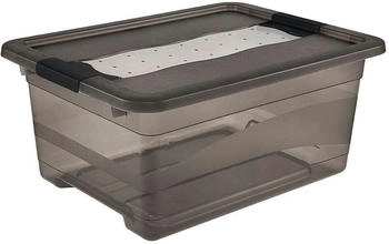 keeeper Aufbewahrungsbox Kristallbox Cornelia, 12L, mit Deckel, Kunststoff, crystal grey, 40x30x18 cm