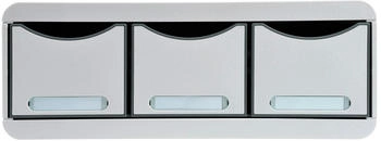 Exacompta Schubladenbox 318740D, Toolbox, Kunststoff, 3 Fächer, geschlossen, lichtgrau