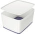 Leitz Aufbewahrungsbox MyBox Groß 5216-10-01 WOW, 18L, Kunststoff, weiß / grau, A4, 39 x 32 x 20cm