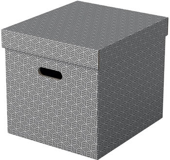 Esselte Aufbewahrungsbox Home Cube 628289, 36L, mit Deckel, Pappe grau, 32 x 37 x 32cm 3 St&uuml;ck