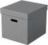 Esselte Aufbewahrungsbox Home Cube 628289, 36L, mit Deckel, Pappe grau, 32 x 37 x 32cm 3 Stück
