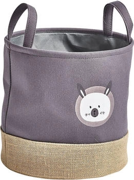 Zeller Zeller Aufbewahrungskorb 14279 Hase, groß, 30 x 29 cm, Polyester / Jute, grau
