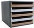Böttcher-AG Schubladenbox A4, Recycling-Kunststoff, 5 Fächer, offen, Modern Office / anthrazit