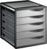 Rotho Bürobox Space 5 Schübe grau transparent 28,5x33,5x32 cm