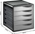 Rotho Bürobox Space 5 Schübe grau transparent 28,5x33,5x32 cm