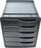 Rotho Bürobox Space 5 Schübe grau transparent 28,5x33,5x32 cm