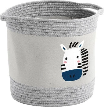 Zeller Zeller Aufbewahrungskorb 14288 Zebra, groß, 30 x 30 cm, Polyester / Baumwolle, grau