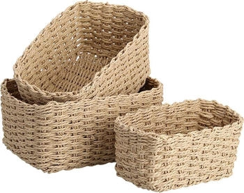 Zeller Zeller Aufbewahrungskorb-Set Papiergeflecht 24 x 18 x 13 cm 3-teilig Natur