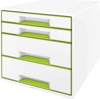 Leitz 5213-20-54, Leitz Schubladenbox Wow Cube 5213-20-54 perlwei&szlig;/gr&uuml;n...
