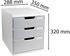 Exacompta Schubladenbox 325041D, Modulo, A4, 3 Fächer, Kunststoff, steingrau / lichtgrau