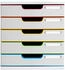 Exacompta Schubladenbox 301913D, Modulo, A4, 5 Fächer, Kunststoff, weiß-bunt / weiß