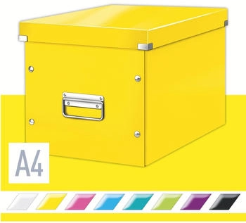 Leitz Aufbewahrungsbox 6108-00-16 ClickundStore Cube, 35,7Liter, Pappe, gelb, A4, 32 x 36 x 31cm