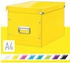 Leitz Aufbewahrungsbox 6108-00-16 ClickundStore Cube, 35,7Liter, Pappe, gelb, A4, 32 x 36 x 31cm