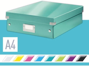 Leitz Aufbewahrungsbox 6058-00-51 ClickundStore 7,9L, mit Deckel, Pappe, eisblau, A4, 28 x 37 x 10cm