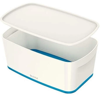 Leitz Aufbewahrungsbox MyBox Klein 5229-10-36 WOW, 5L, Kunststoff, weiß / blau, A5, 32 x 19 x 13cm
