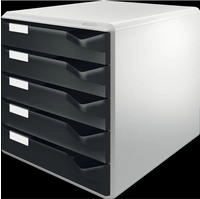 Leitz Schubladenbox 5280-00-95, Post-Set, A4, 5 F&auml;cher, Kunststoff, geschlossen,