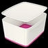Leitz Aufbewahrungsbox MyBox Groß 5216-10-23 WOW, 18L, Kunststoff weiß / pink, A4, 39 x 32 x 20cm