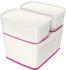 Leitz Aufbewahrungsbox MyBox Groß 5216-10-23 WOW, 18L, Kunststoff weiß / pink, A4, 39 x 32 x 20cm