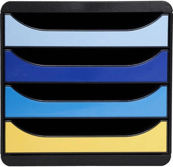 Exacompta Schubladenbox ' BEE BLUE Big Box' mit 4 Schubf&auml;chern, aus Recyclingkunststoff